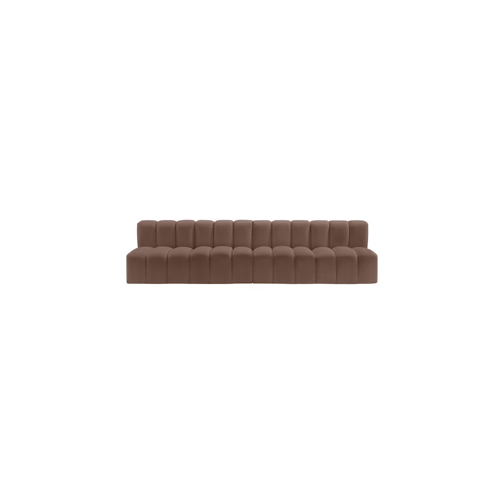 Arc Brown Vegan Leather Modular Sofa. Picture 3