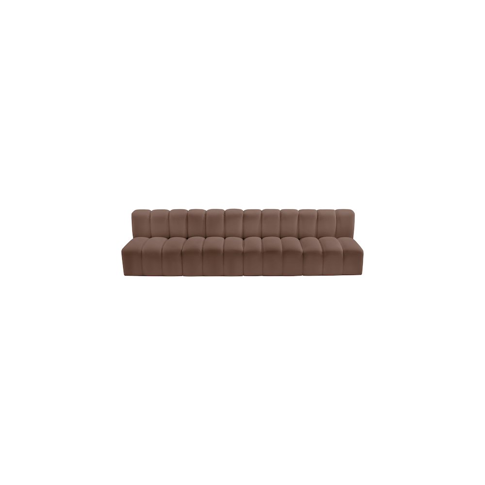 Arc Brown Vegan Leather Modular Sofa. Picture 4