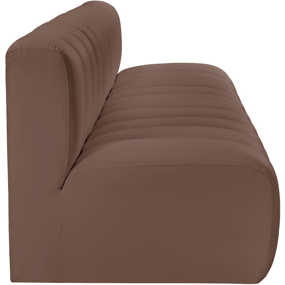 Arc Brown Vegan Leather Modular Sofa. Picture 6