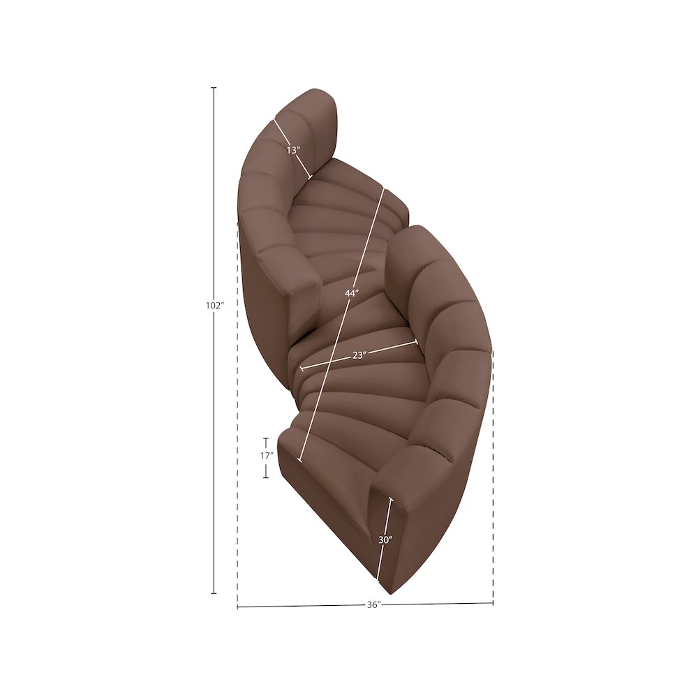 Arc Brown Vegan Leather Modular Sofa. Picture 11