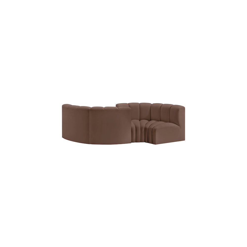 Arc Brown Vegan Leather Modular Sofa. Picture 3