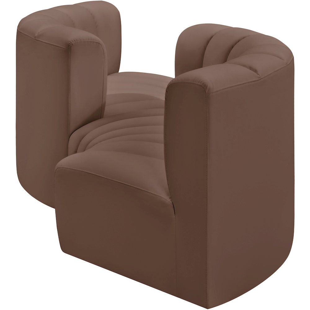 Arc Brown Vegan Leather Modular Sofa. Picture 5