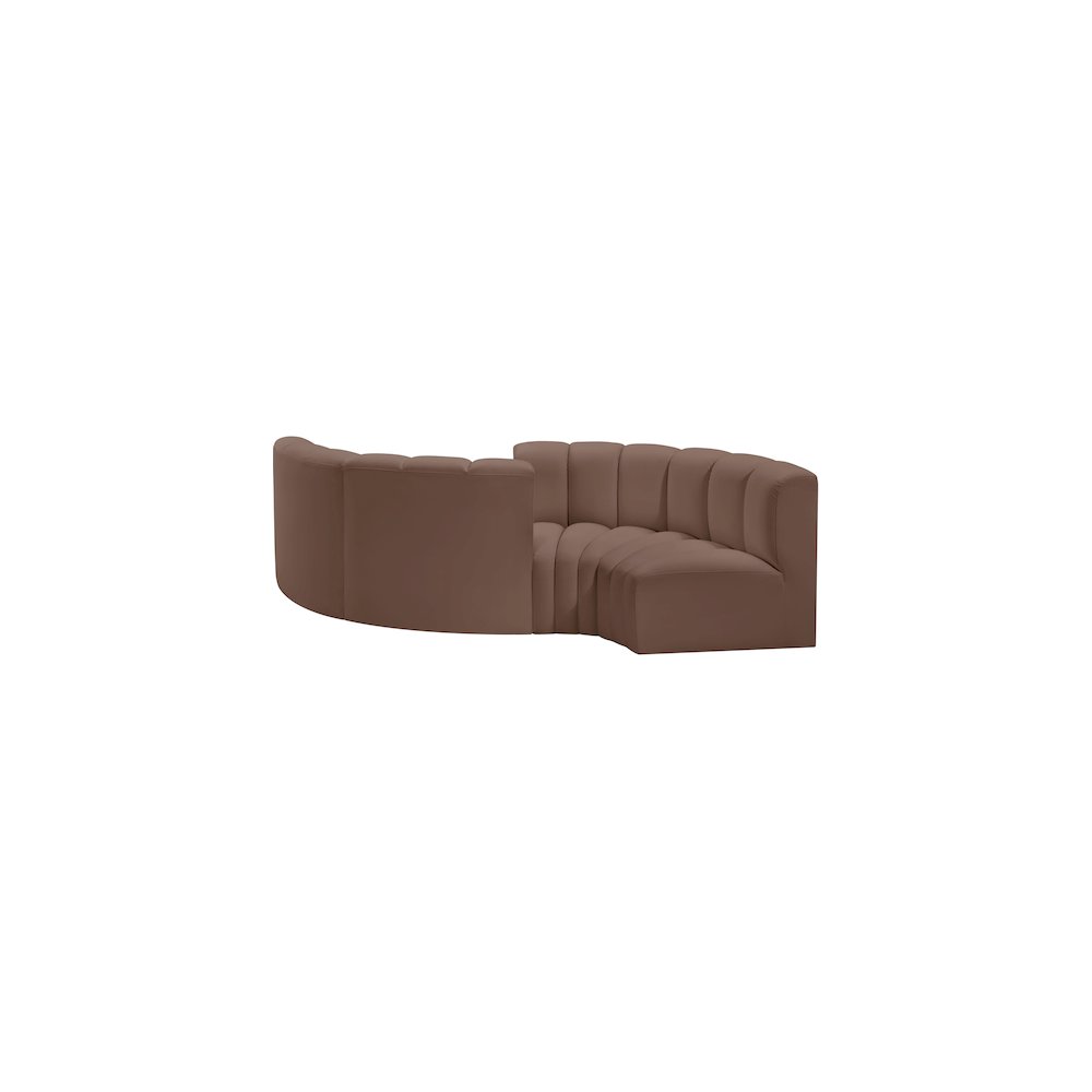 Arc Brown Vegan Leather Modular Sofa. Picture 6