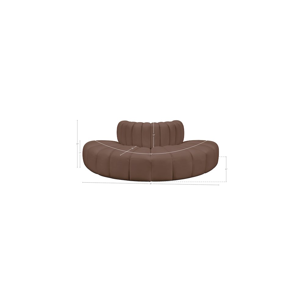 Arc Brown Vegan Leather Modular Sofa. Picture 11