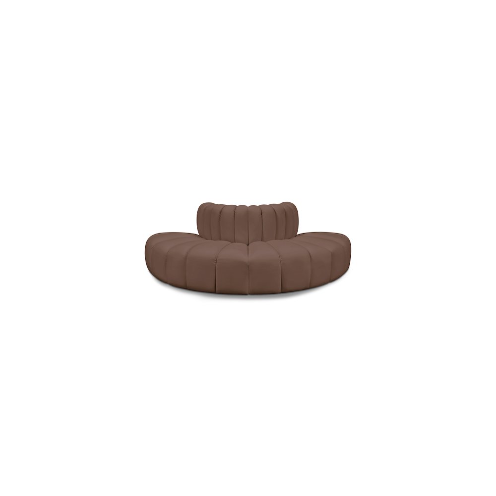 Arc Brown Vegan Leather Modular Sofa. Picture 1