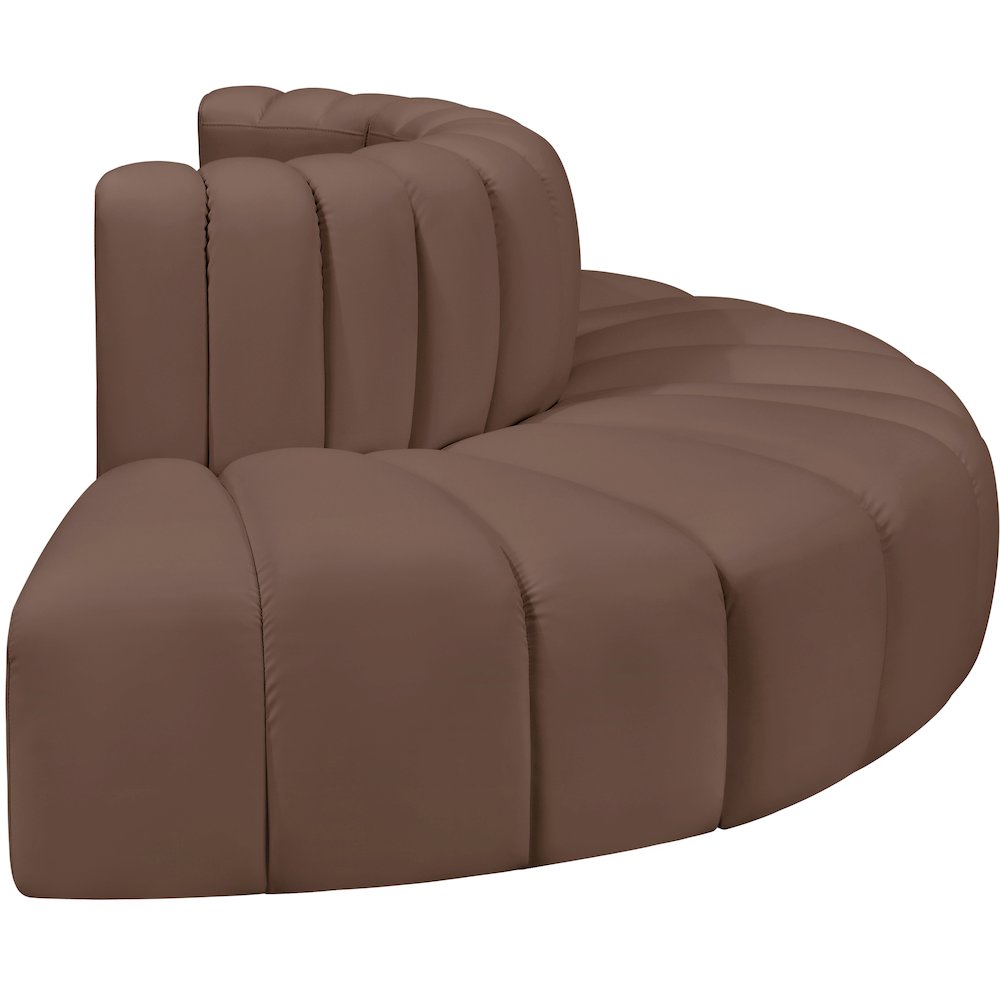 Arc Brown Vegan Leather Modular Sofa. Picture 5