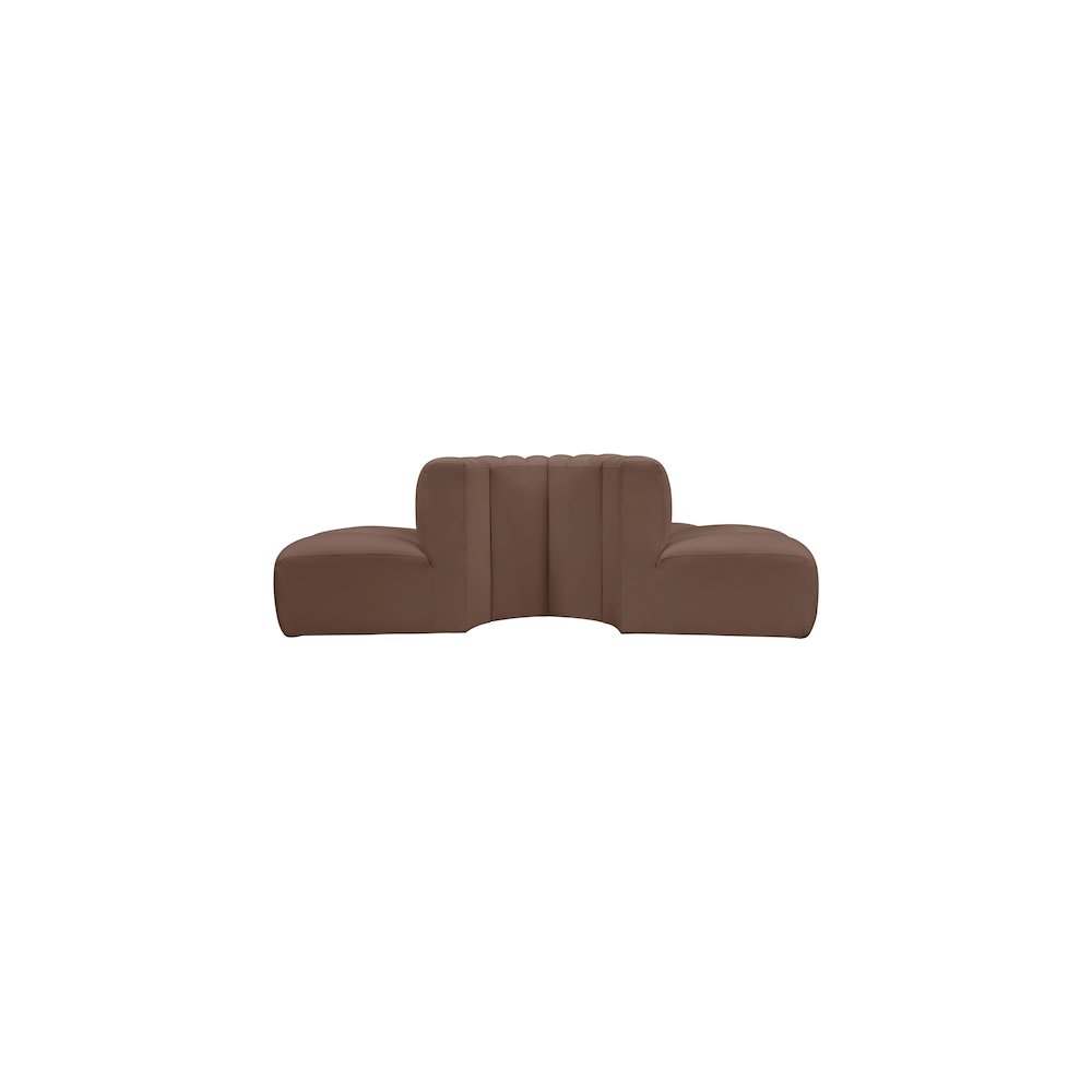 Arc Brown Vegan Leather Modular Sofa. Picture 6