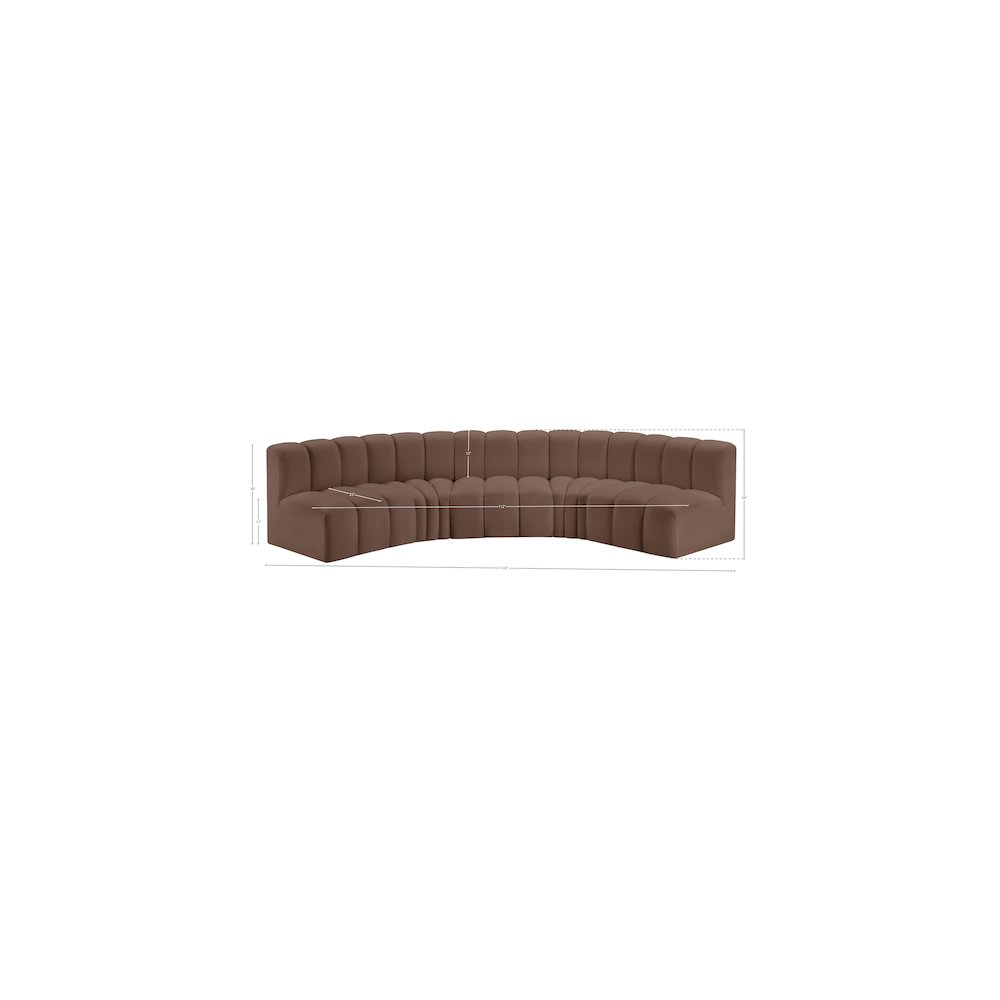 Arc Brown Vegan Leather Modular Sofa. Picture 11
