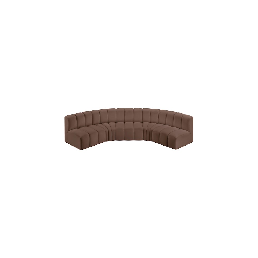 Arc Brown Vegan Leather Modular Sofa. Picture 3