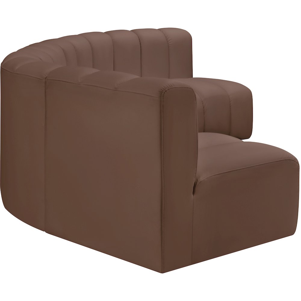 Arc Brown Vegan Leather Modular Sofa. Picture 5