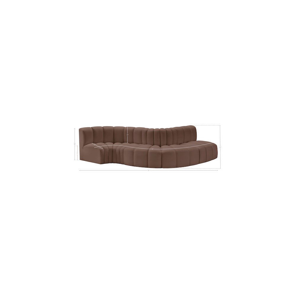 Arc Brown Vegan Leather Modular Sofa. Picture 11