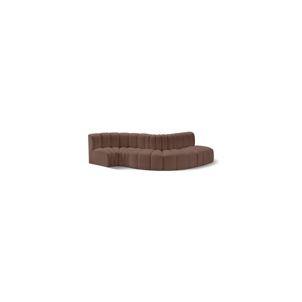 Arc Brown Vegan Leather Modular Sofa. Picture 1