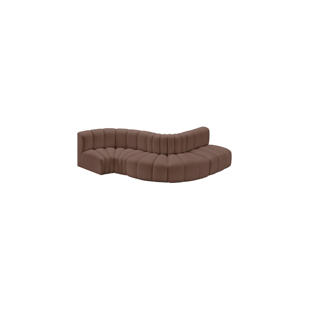 Arc Brown Vegan Leather Modular Sofa. Picture 3