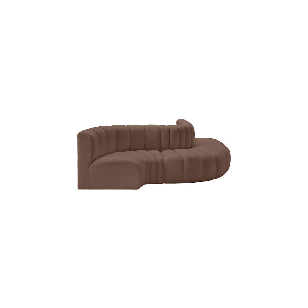 Arc Brown Vegan Leather Modular Sofa. Picture 5