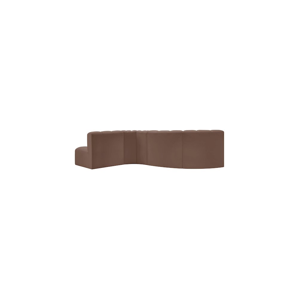 Arc Brown Vegan Leather Modular Sofa. Picture 6