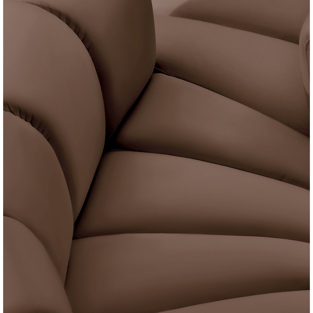 Arc Brown Vegan Leather Modular Sofa. Picture 7