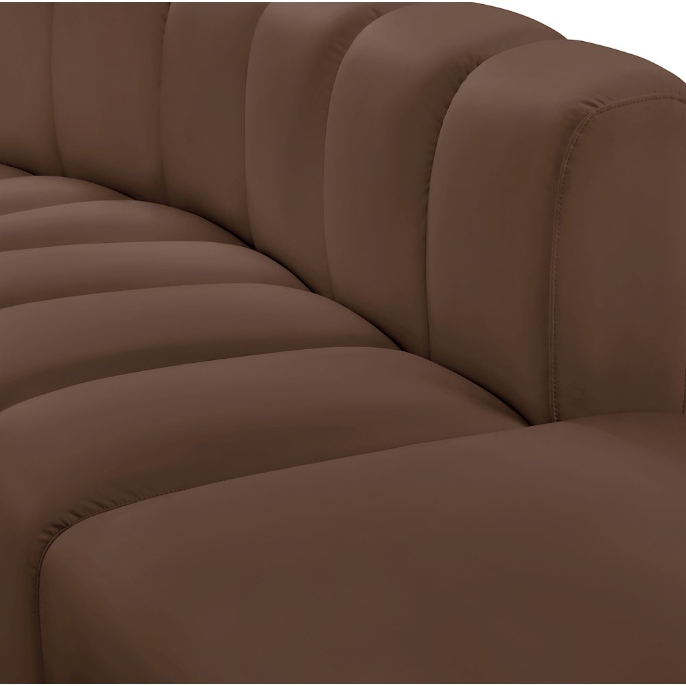 Arc Brown Vegan Leather Modular Sofa. Picture 8