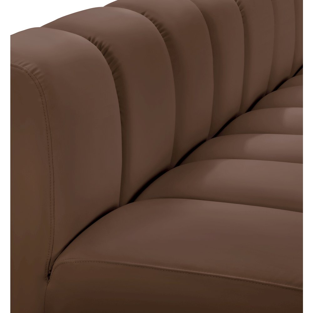 Arc Brown Vegan Leather Modular Sofa. Picture 9