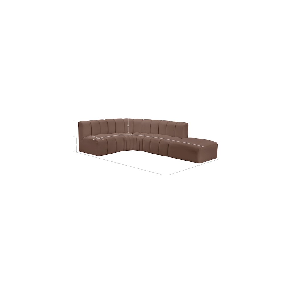 Arc Brown Vegan Leather Modular Sofa. Picture 15