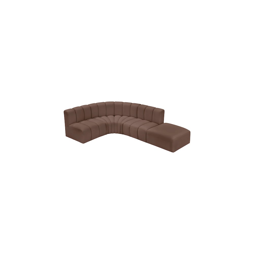 Arc Brown Vegan Leather Modular Sofa. Picture 5