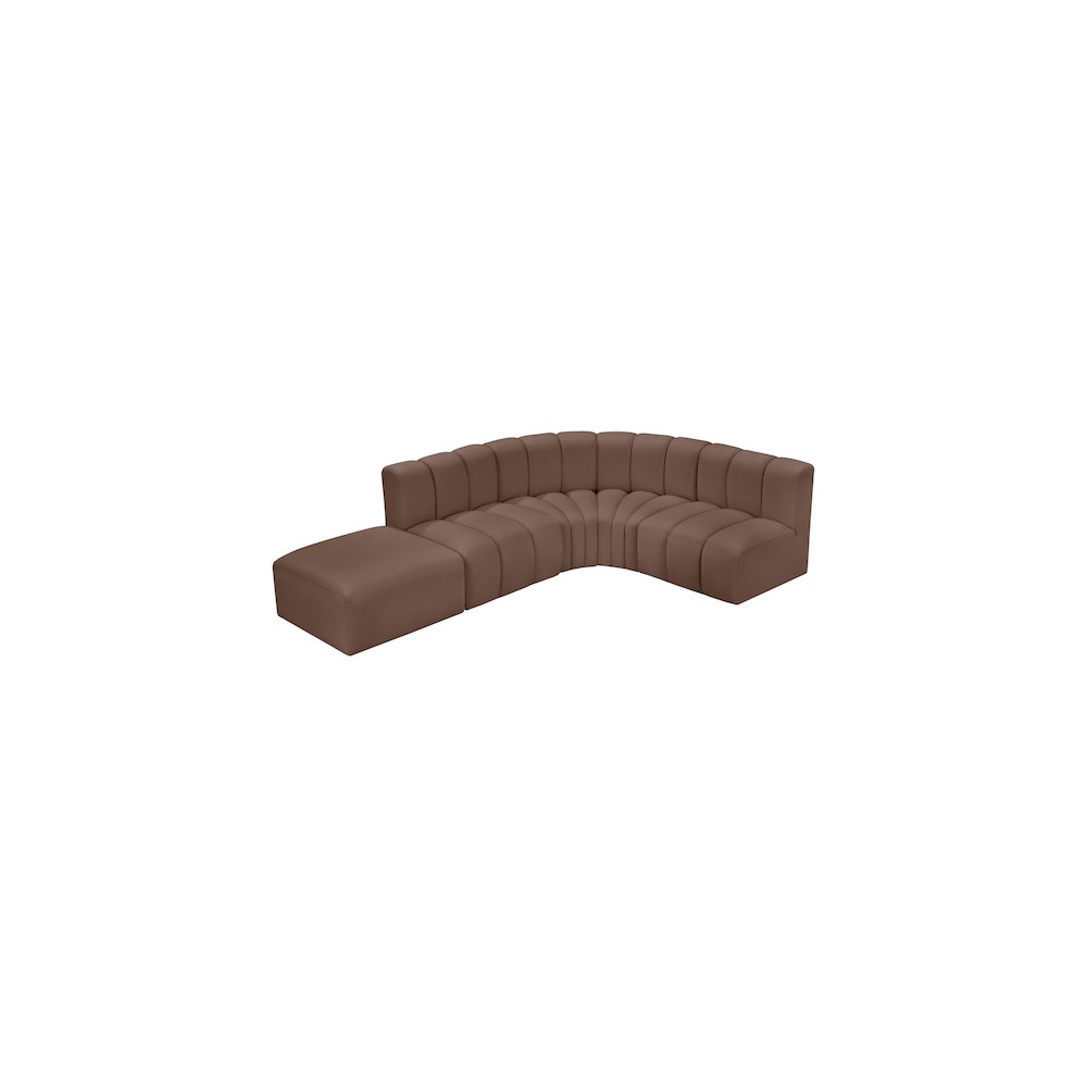Arc Brown Vegan Leather Modular Sofa. Picture 6
