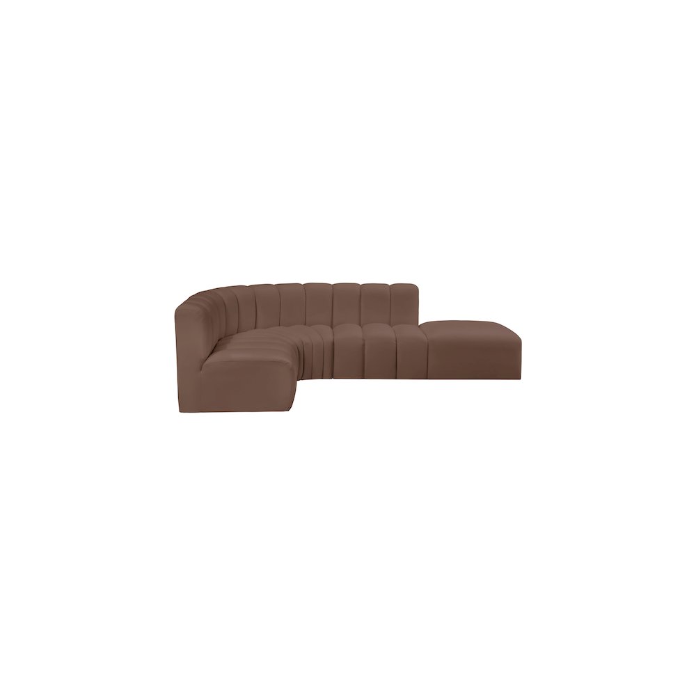 Arc Brown Vegan Leather Modular Sofa. Picture 7