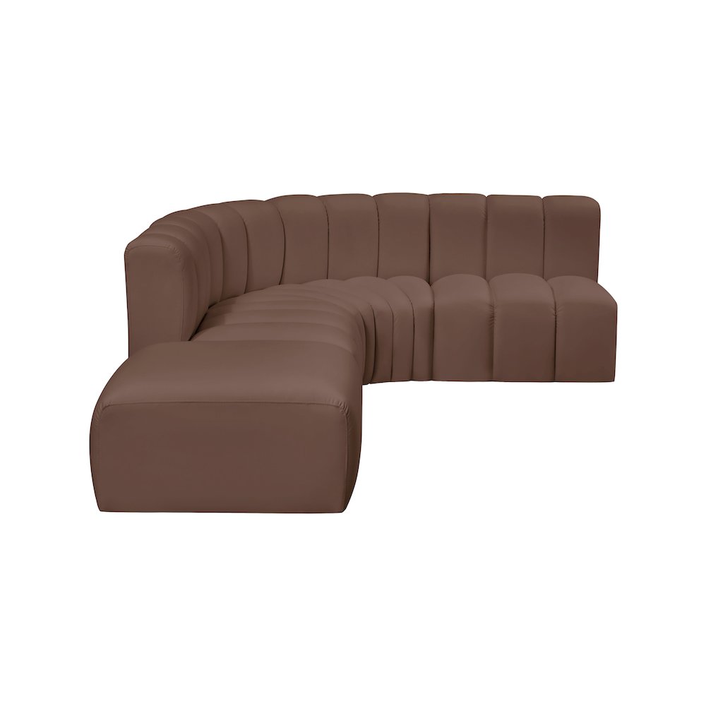 Arc Brown Vegan Leather Modular Sofa. Picture 8
