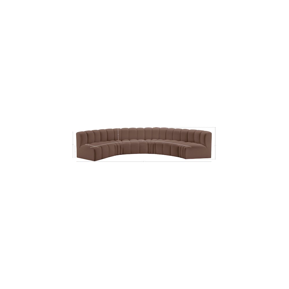Arc Brown Vegan Leather Modular Sofa. Picture 11