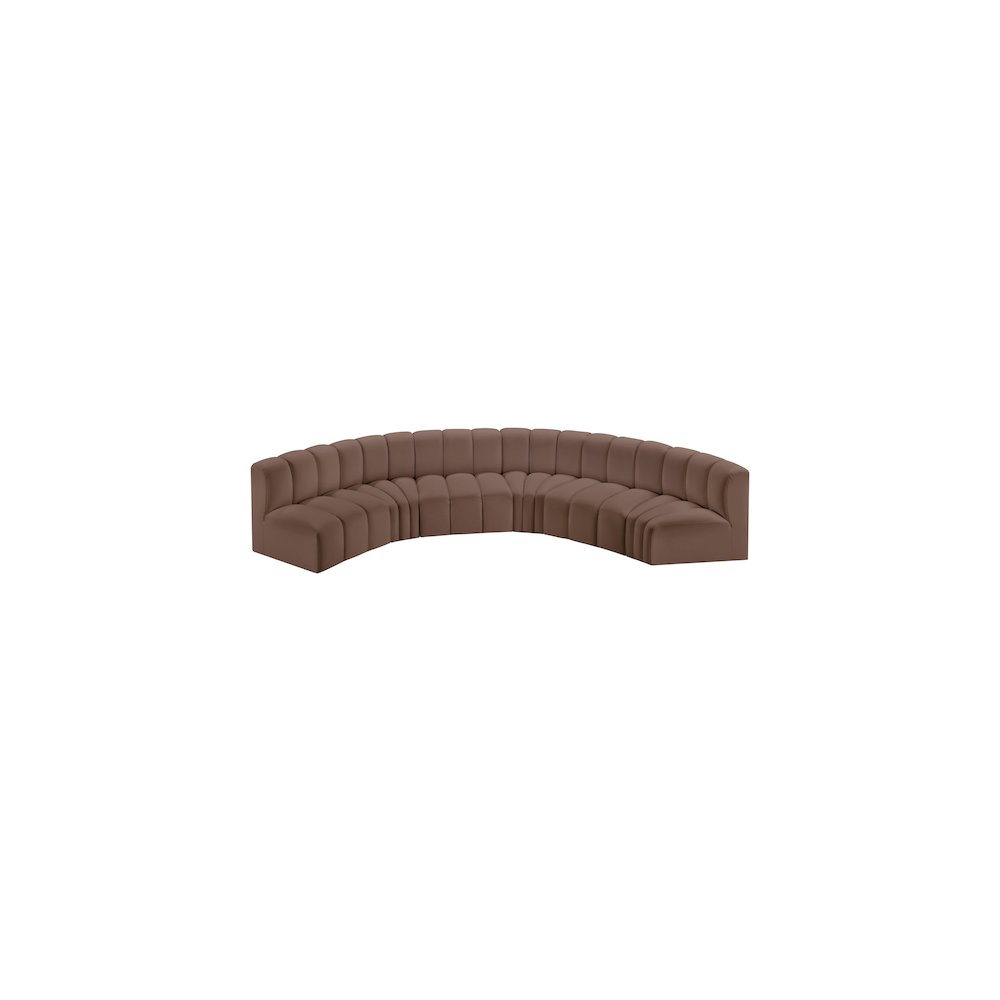 Arc Brown Vegan Leather Modular Sofa. Picture 3