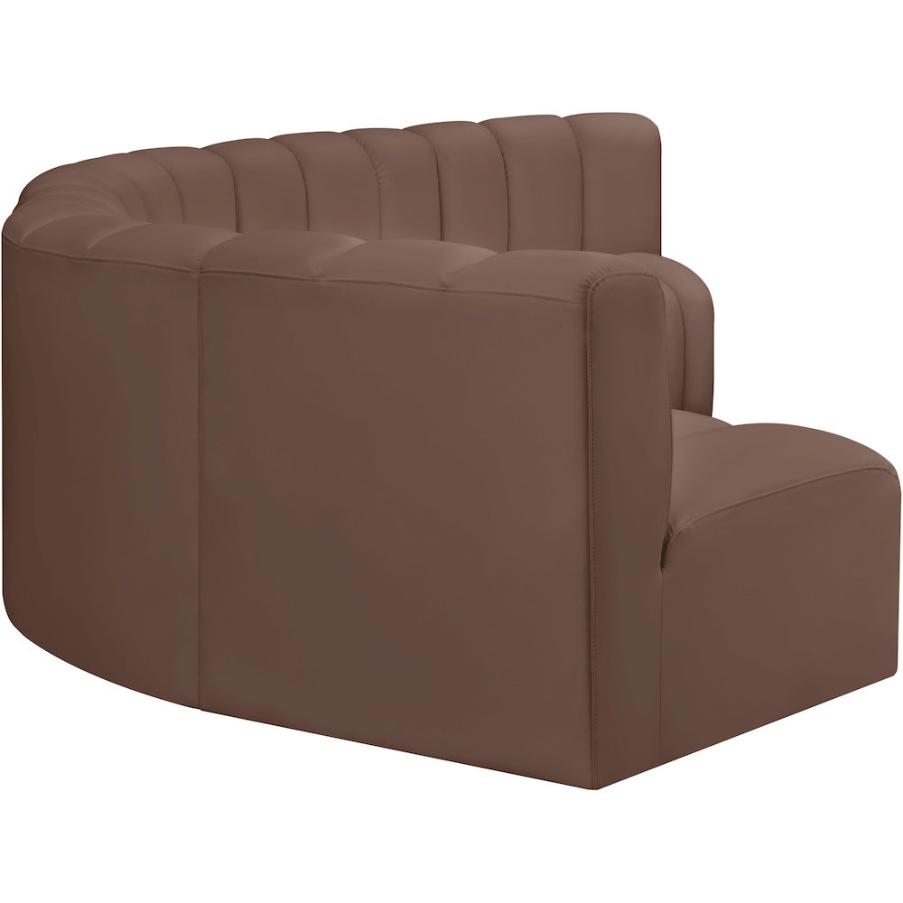 Arc Brown Vegan Leather Modular Sofa. Picture 5