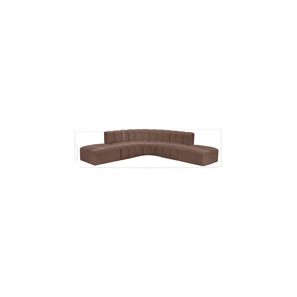 Arc Brown Vegan Leather Modular Sofa. Picture 11