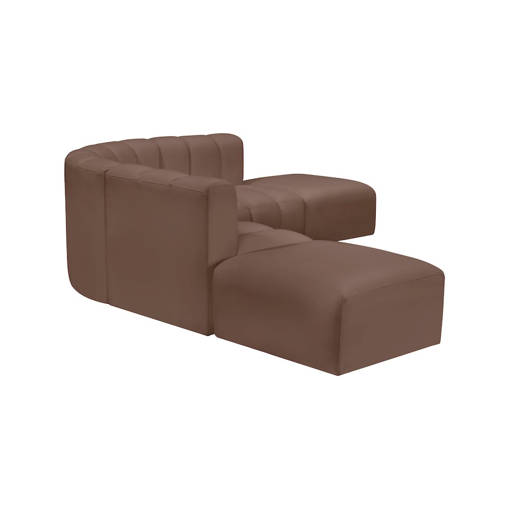 Arc Brown Vegan Leather Modular Sofa. Picture 5
