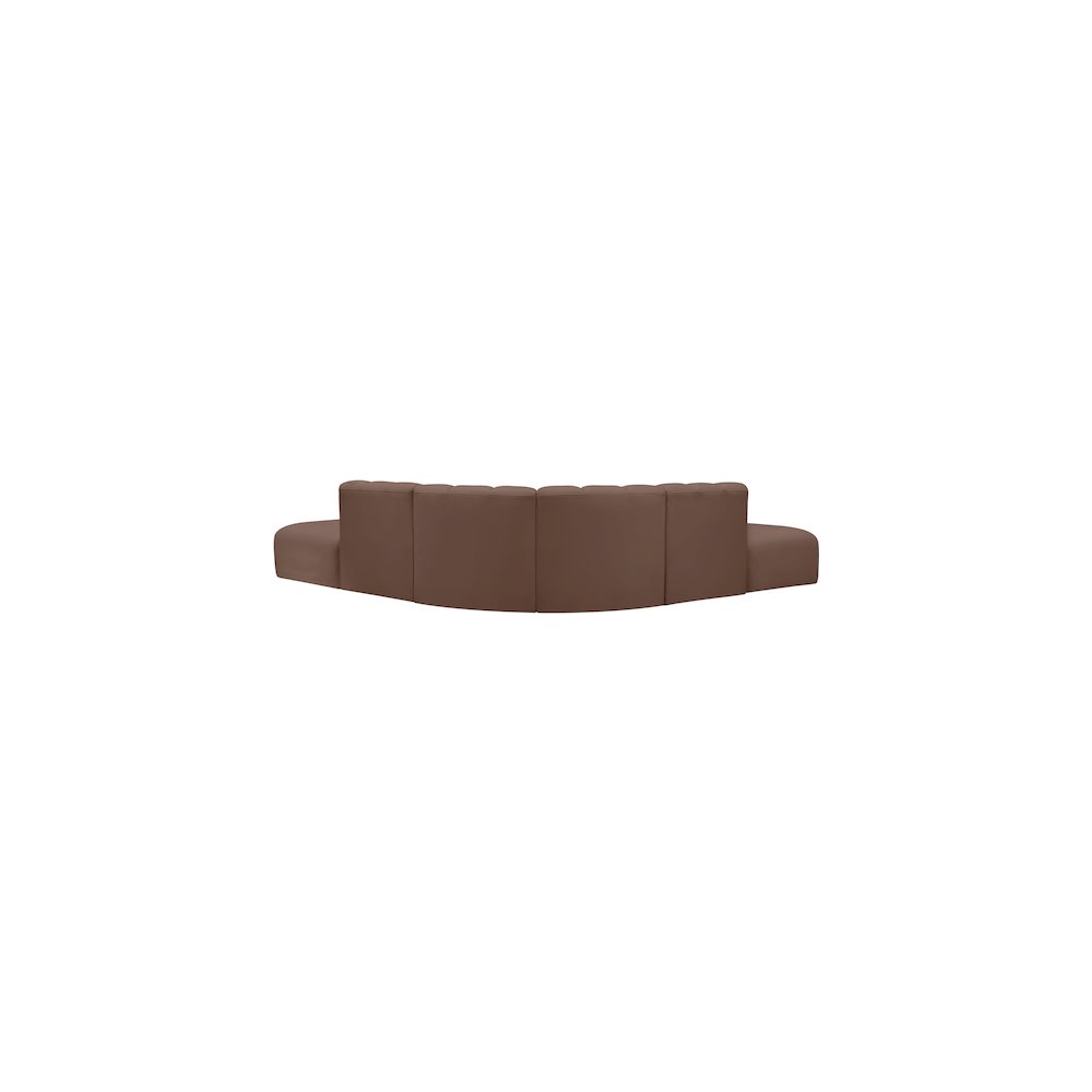 Arc Brown Vegan Leather Modular Sofa. Picture 6