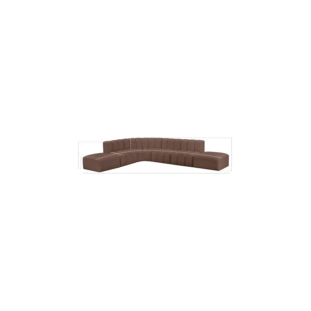 Arc Brown Vegan Leather Modular Sofa. Picture 10