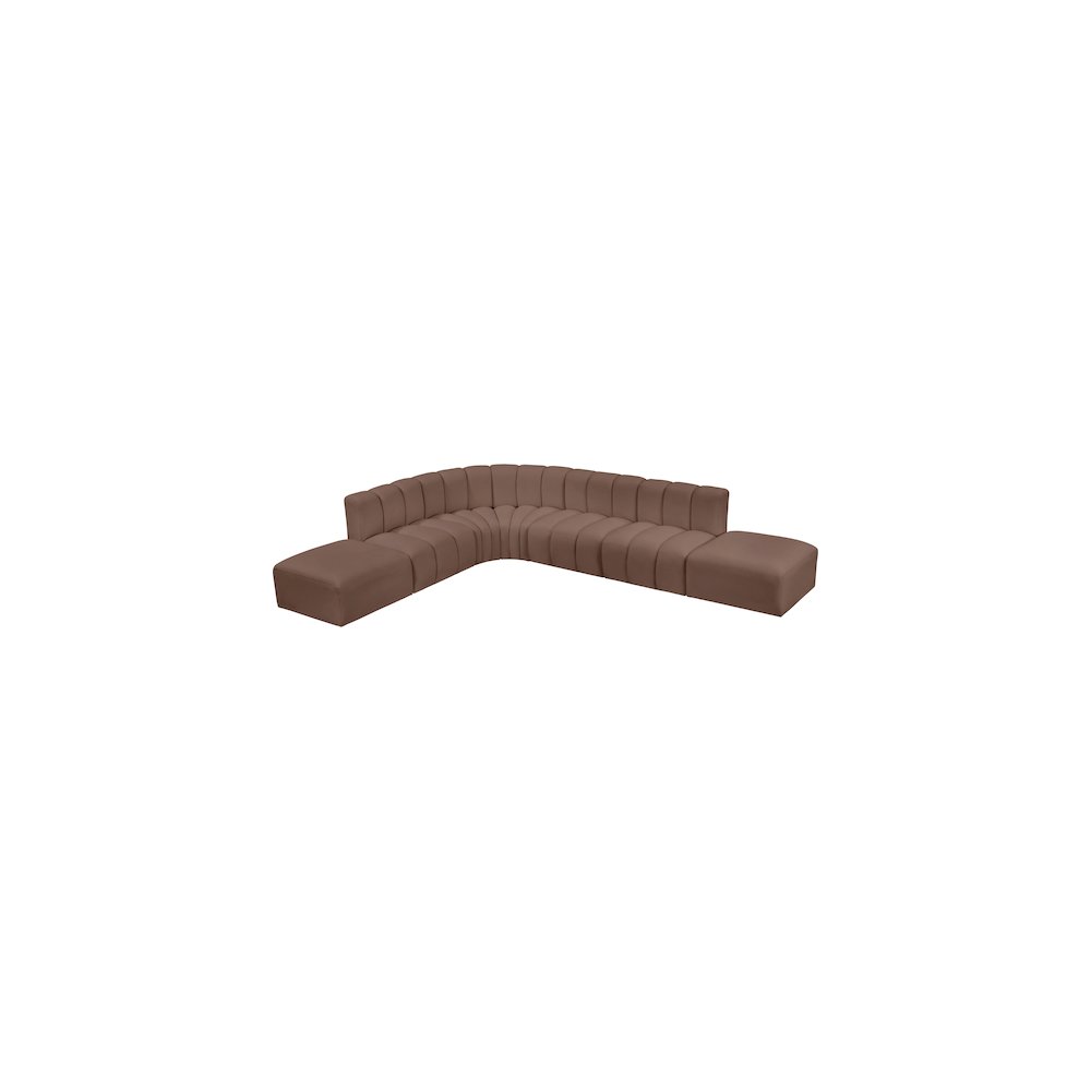 Arc Brown Vegan Leather Modular Sofa. Picture 3