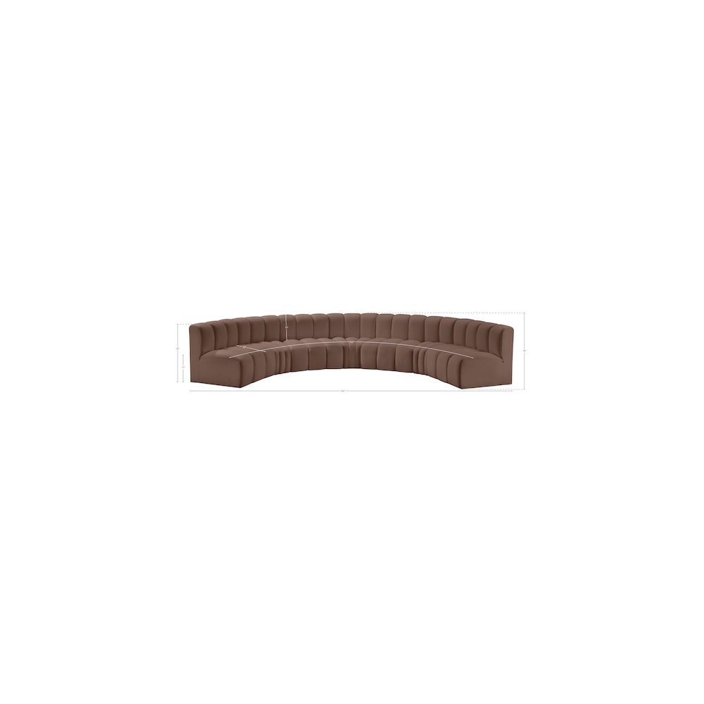 Arc Brown Vegan Leather Modular Sofa. Picture 11