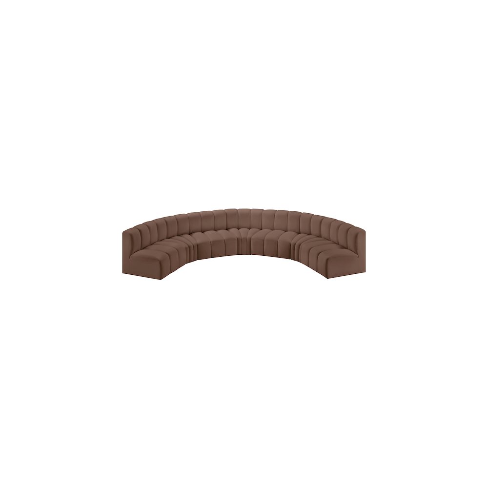 Arc Brown Vegan Leather Modular Sofa. Picture 3