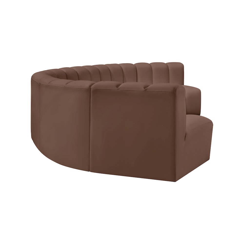 Arc Brown Vegan Leather Modular Sofa. Picture 5