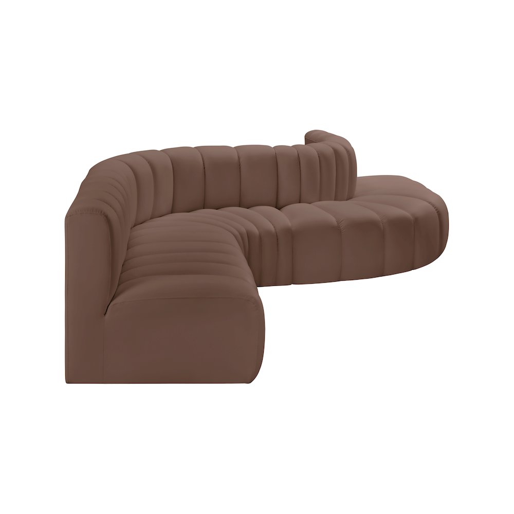 Arc Brown Vegan Leather Modular Sofa. Picture 5