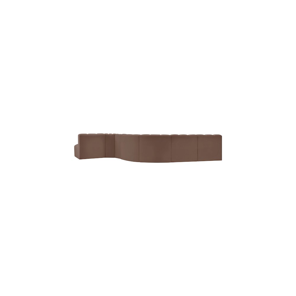 Arc Brown Vegan Leather Modular Sofa. Picture 7