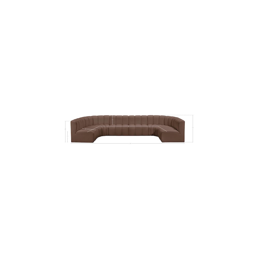 Arc Brown Vegan Leather Modular Sofa. Picture 12