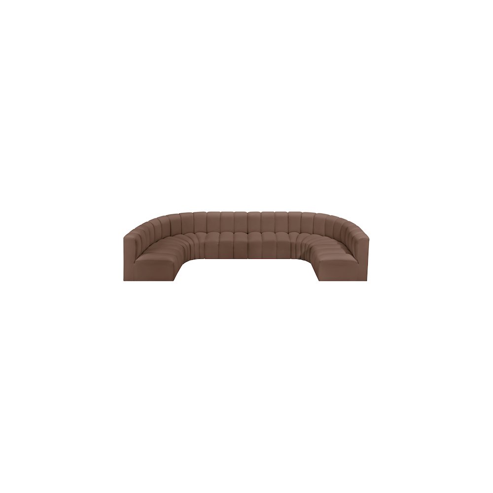 Arc Brown Vegan Leather Modular Sofa. Picture 3