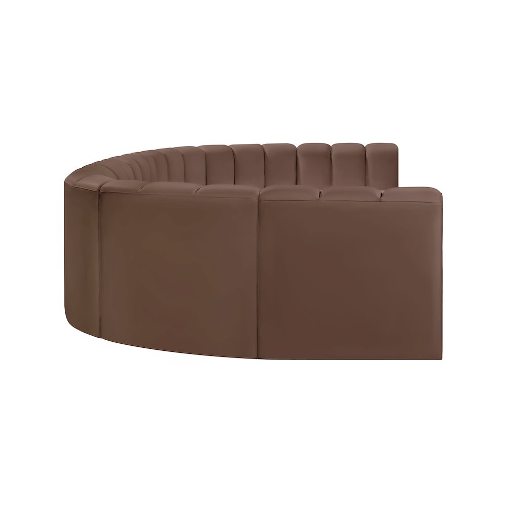 Arc Brown Vegan Leather Modular Sofa. Picture 6
