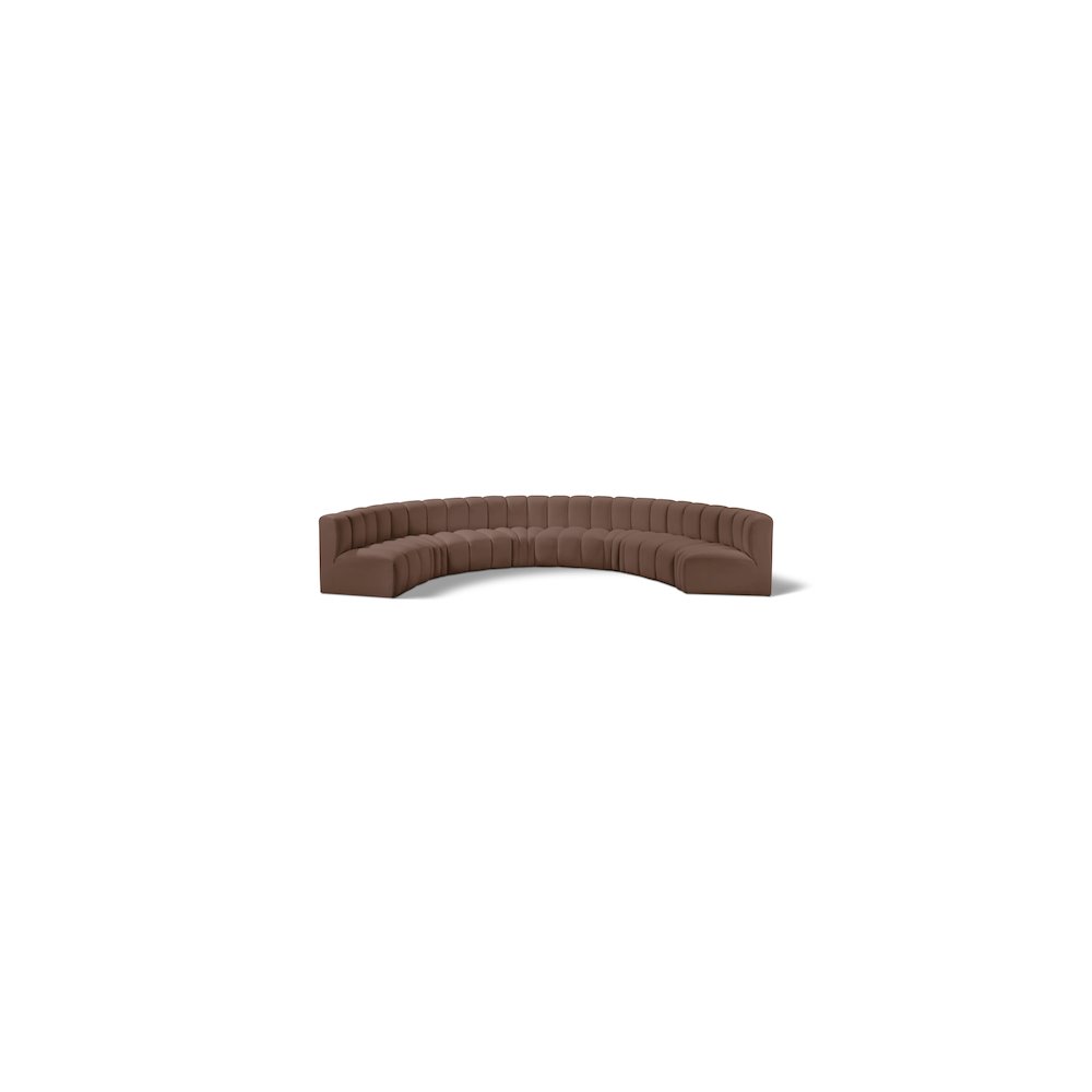 Arc Brown Vegan Leather Modular Sofa. Picture 1