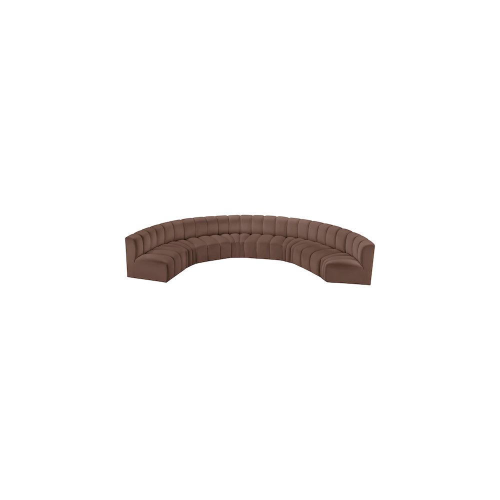 Arc Brown Vegan Leather Modular Sofa. Picture 3