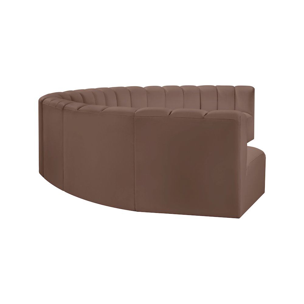 Arc Brown Vegan Leather Modular Sofa. Picture 5