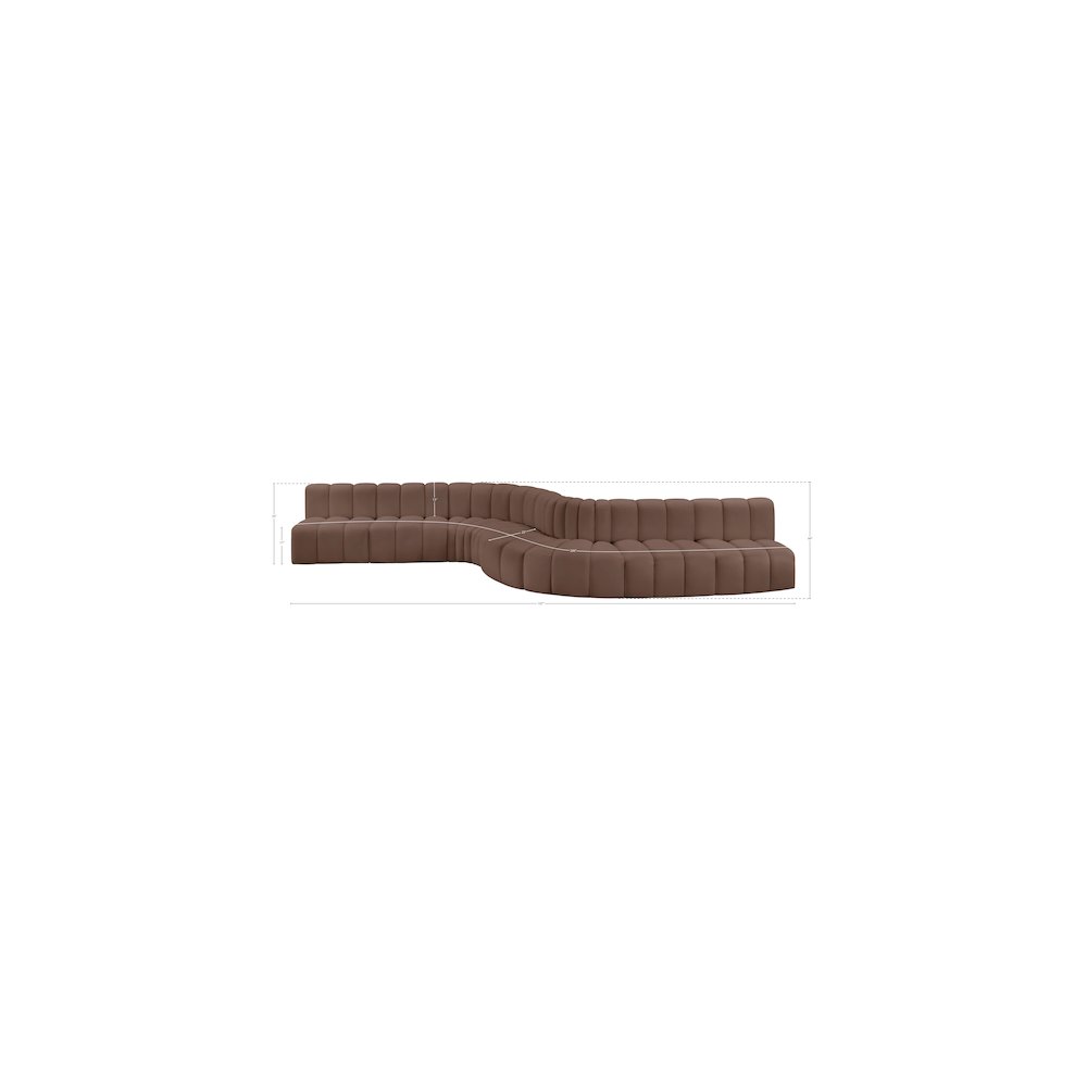 Arc Brown Vegan Leather Modular Sofa. Picture 13