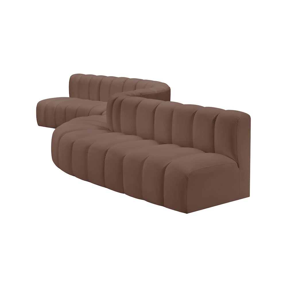 Arc Brown Vegan Leather Modular Sofa. Picture 7