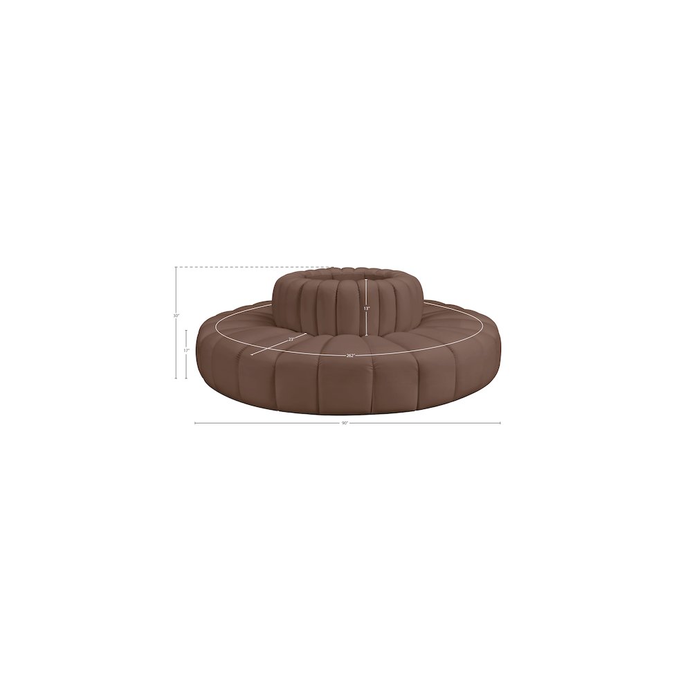 Arc Brown Vegan Leather Modular Sofa. Picture 7