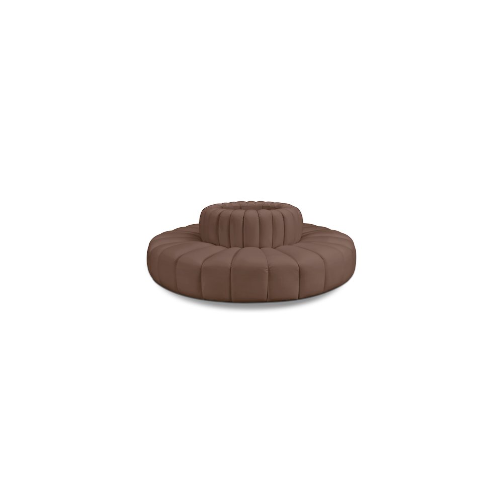 Arc Brown Vegan Leather Modular Sofa. Picture 1
